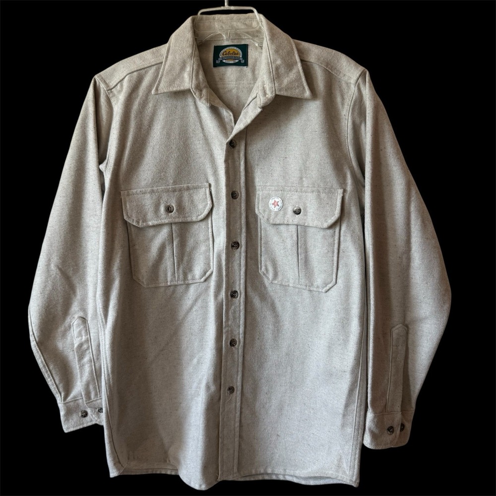 Cabela's Vintage Chamois Flannel Shirt Mens M Heavy Cotton USA Made NWOT 25931